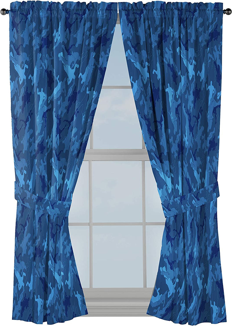 Marvel Avengers Blue Circle Microfiber Curtain Panel Pair with Tiebacks Set, 84 Inches Wide (42 Inches/Panel) 63 Inches Long Home & Garden > Decor > Window Treatments > Curtains & Drapes Jay Franco and Sons, Inc. Blue - Fortnite 63 Inch 