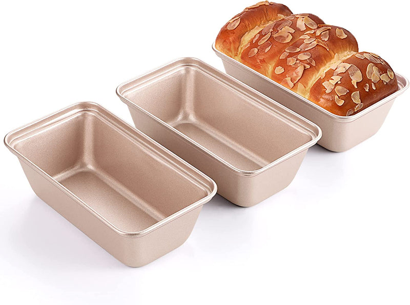 HONGBAKE Bread Pan for Baking Loaf Pan Set 1 Lb Loaf Pan with Wide Grips Nonstick Bread Tin 3 Pack, 8.5 X 4.5 Inch Perfect for Homemade Bread, Grey Home & Garden > Household Supplies > Storage & Organization HONGBAKE Rose Gold 6 x 3.3 x 2" 