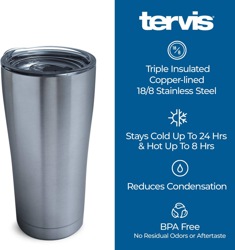Tervis Retro Camping Stainless Steel Insulated Tumbler with Lid, 20 Oz, Silver Home & Garden > Kitchen & Dining > Tableware > Drinkware Tervis   