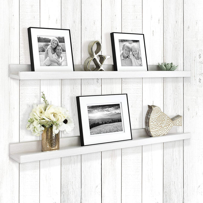 MCS Picture Ledge Shelf, Room Decor Floating Shelf, Natural Woodgrain, 35 Inch, Set of 2 Furniture > Shelving > Wall Shelves & Ledges MCS White 2 pk 35 Inch