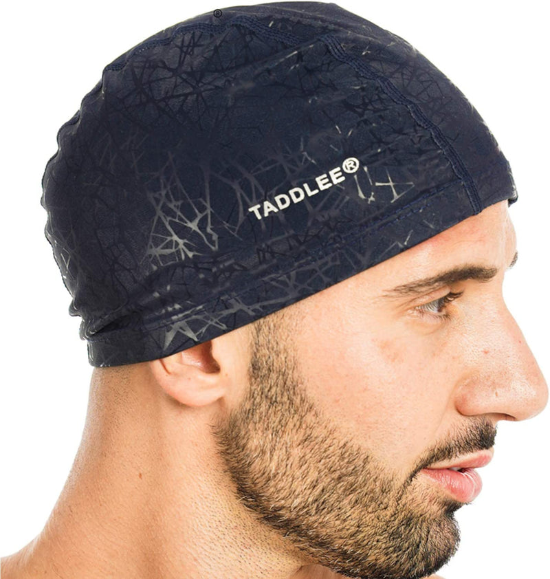 Taddlee Men Swim Cap PU Fabric Silicone Swimming Hat Pool Waterproof Sports Adult Swim Wear Accessories Large Size Outdoor Sporting Goods > Outdoor Recreation > Boating & Water Sports > Swimming > Swim Caps Foshan Xiongfeng Clothing Co., Ltd   