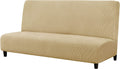 Subrtex Stretch Armless Sofa Slipcover Foldable Futon Cover Sofa Bed Washable Removable Furniture Protector (Celadon) Home & Garden > Decor > Chair & Sofa Cushions SUBRTEX Khaki  