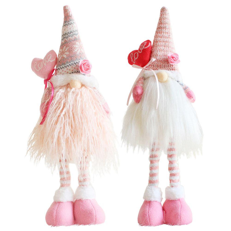 IMSHIE Valentine Gnome Mr and Mrs Scandinavian Tomte Elf Decorations 2 PCS Handmade Faceless Plush Doll Cute Valentine Gnome Plush Doll Decoration for Home Competent Home & Garden > Decor > Seasonal & Holiday Decorations IMSHIE 5210 pink baby + white baby  