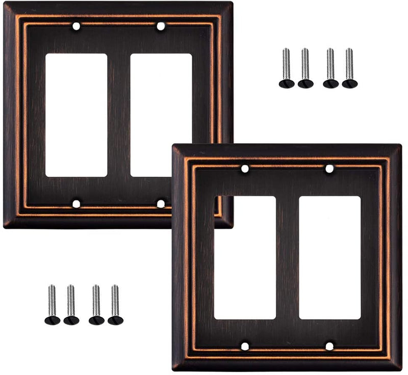 Pack of 4 Wall Plate Outlet Switch Covers by SLEEKLIGHTING | Decorative Oil Rubbed Bronze | Variety of Styles: Decorator/Duplex/Toggle / & Combo | Size: 1 Gang Decorator Sporting Goods > Outdoor Recreation > Fishing > Fishing Rods SLEEKLIGHTING 2 Decorator  