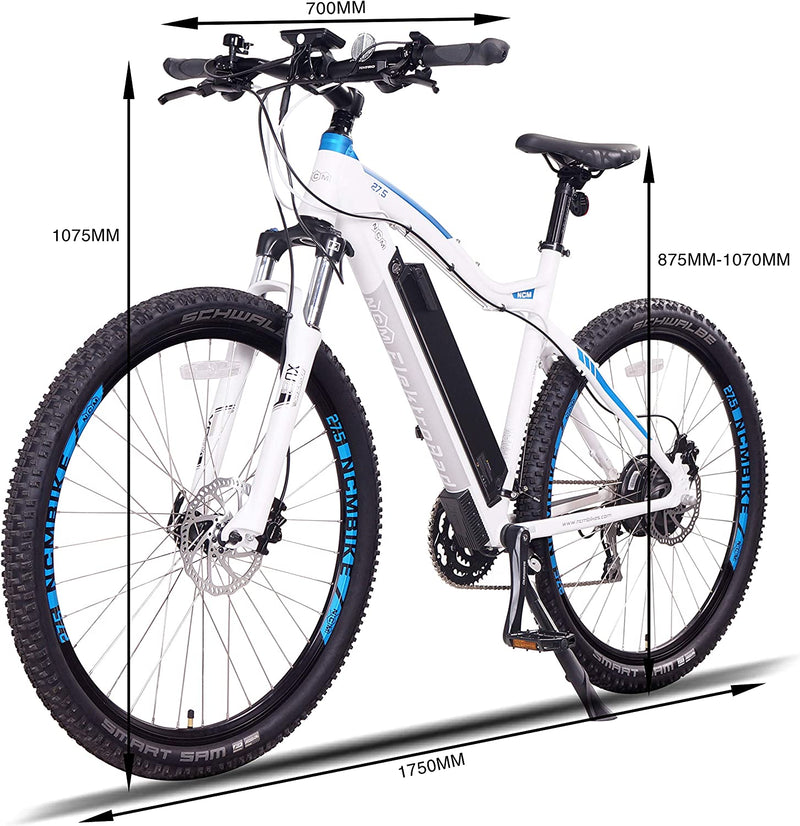 NCM Moscow plus Electric Mountain Bike E Bike for Adults, 750W Powerful Hub Motor, 48V768Wh Large Removable Battery, USB Port, Hydraulic Disc Brake, 24 Speed Gear, Front Suspension, Fat Tire, 95 Miles Sporting Goods > Outdoor Recreation > Cycling > Bicycles NCM   