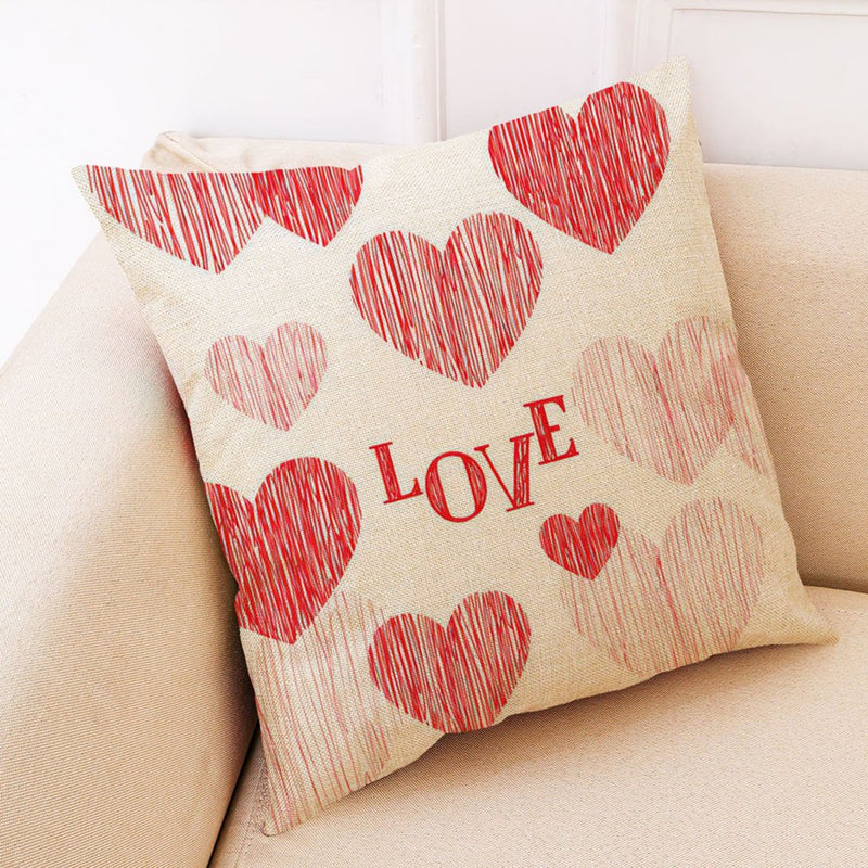 TANGNADE Valentine'S Day Pillows Happy Pillow Cases Linen Sofa Cushion Cover Home Decor Pillow Case Home & Garden > Decor > Seasonal & Holiday Decorations TANGNADE C  