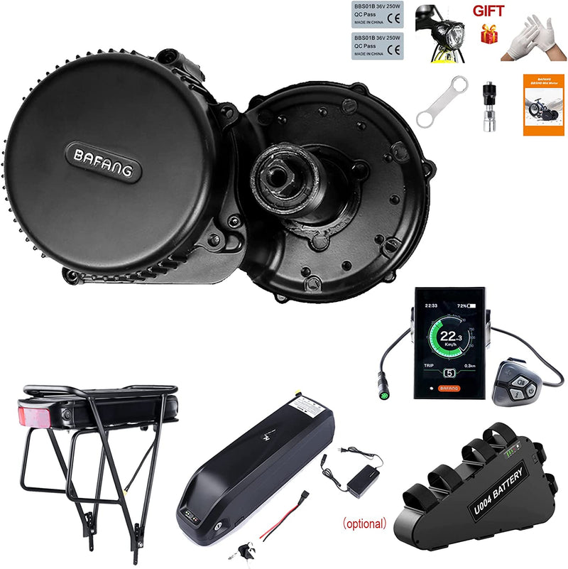 BAFANG BBS02 48V 750W Mid Drive Kit with Battery (Optional), 8Fun Bicycle Motor Kit with LCD Display & Chainring, Electric Brushless Bike Motor Motor Para Bicicleta for 68-73Mm BB Sporting Goods > Outdoor Recreation > Cycling > Bicycles BAFANG DPC18 Display 36T+48V 19.2Ah Shark Battery 