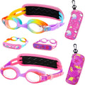 Ruigao Kids Swim Goggles Age 2-6, Toddler Goggles No Hair Pull, Swimming Goggles with Case/Soft Band Sporting Goods > Outdoor Recreation > Boating & Water Sports > Swimming > Swim Goggles & Masks RuiGao Rainbow / Pink 3-5  