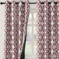 Reepow Grey Blackout Curtains 84 Inch Length for Bedroom Living Room, Soft Heavy Weight Moroccan Full Blackout Grommet Window Drapes Set of 2 Panels, 52" W X 84" L Home & Garden > Decor > Window Treatments > Curtains & Drapes Reepow True Red and Taupe 52"×63"×2 Panels 