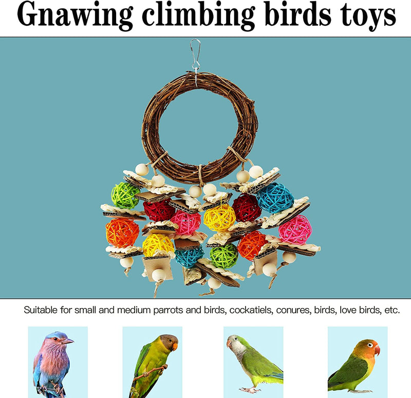 Kewkont Bird Parrot Toys, All Natural Corn-Skinned Parrot Chewing and Climbing Toys, Safe and Non-Toxic for Small Parrots, Budgies, Parakeets,Conures,Macaws, Lovebirds Animals & Pet Supplies > Pet Supplies > Bird Supplies > Bird Toys Kewkont   