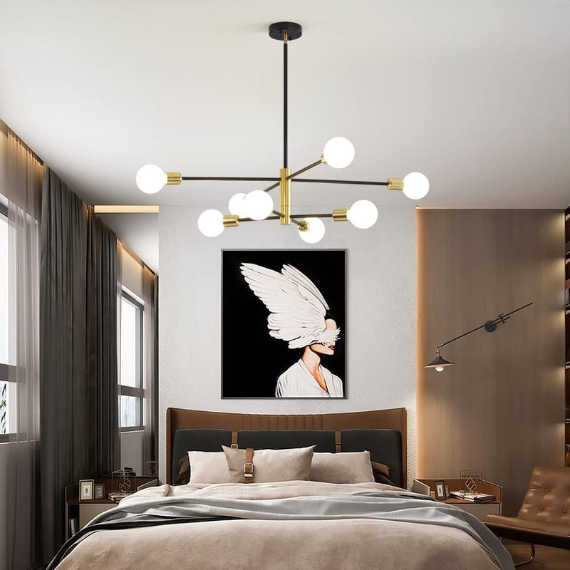 Deyidn Sputnik Chandelier Mid Century Modern Industrial E26 Pendant Lighting Chandeliers Ceiling Light Fixture Black and Gold Light for Living Room,Kitchen,Bedroom,Dining Room and Farmhouse Home & Garden > Lighting > Lighting Fixtures > Chandeliers Shenzhen Zhongqi Century Technology Co., Ltd.   