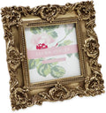 Laura Ashley 5X7 Black Ornate Textured Hand-Crafted Resin Picture Frame with Easel & Hook for Tabletop & Wall Display, Decorative Floral Design Home Décor, Photo Gallery, Art, More (5X7, Black) Home & Garden > Decor > Picture Frames Laura Ashley Gold 4x4 