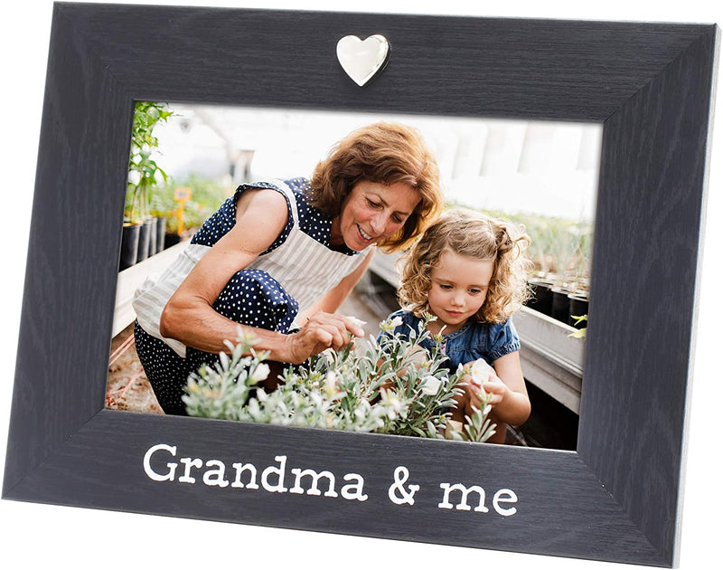 MIMOSA MOMENTS Silver Heart Black Picture Frame for 4X6 Photo (Mommy & Me) Home & Garden > Decor > Picture Frames MIMOSA MOMENTS Grandma & me  