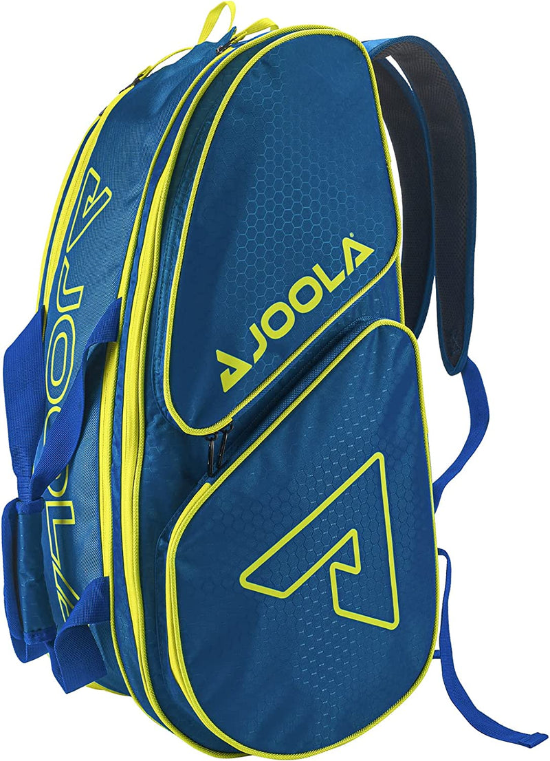 JOOLA Tour Elite Pickleball Bag – Backpack & Duffle Bag for Paddles & Pickleball Accessories – Thermal Insulated Pockets Hold 4+ Paddles - with Fence Sporting Goods > Outdoor Recreation > Winter Sports & Activities JOOLA Navy/Yellow One Size 