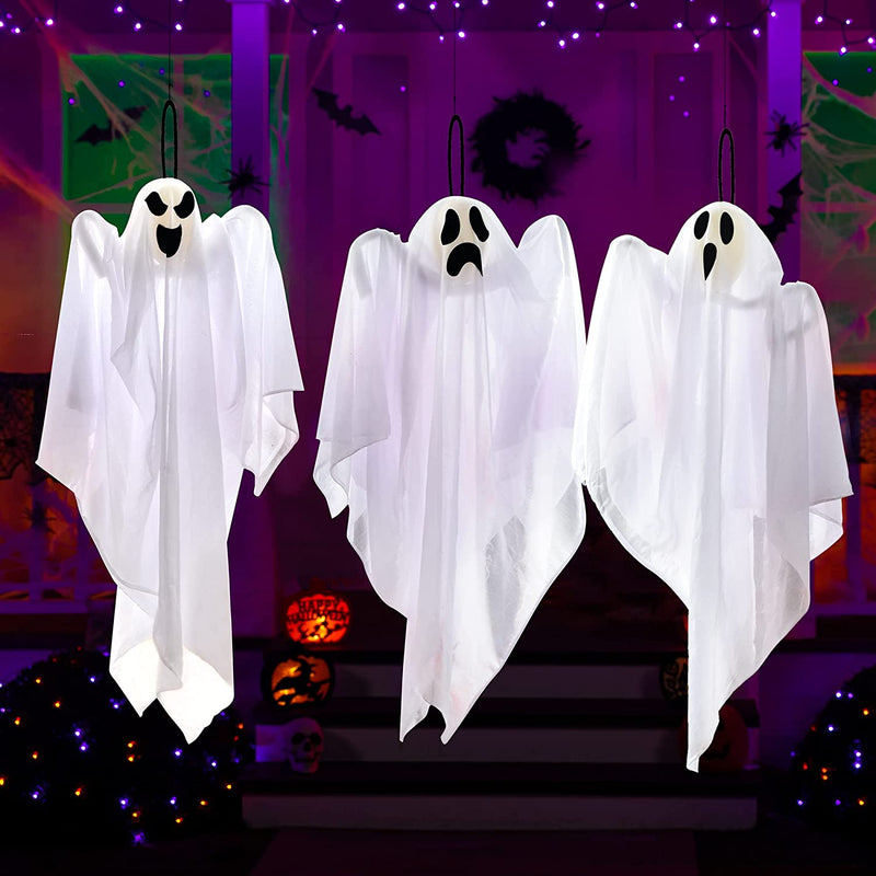 JOYIN 3 Pack Halloween Party Decoration 25.5" Hanging Ghosts, Cute Flying Ghost for Front Yard Patio Lawn Garden Party Décor and Holiday Decorations  Joyin,Inc.   