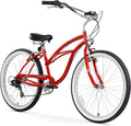 Firmstrong Urban Lady Beach Cruiser Bicycle (24-Inch, 26-Inch, and Ebike) Sporting Goods > Outdoor Recreation > Cycling > Bicycles Firmstrong Red w/ Black Seat 26-Inch 