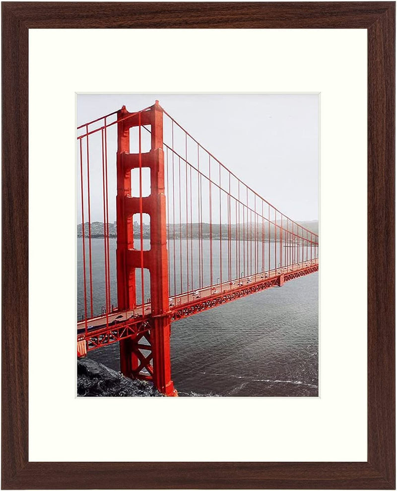 Frametory, 11X14 Picture Frame - Made to Display Pictures 8X10 with Mat or 11X14 without Mat - Wide Molding - Pre-Installed Wall Mounting Hardware (Black, 1 Pack) Home & Garden > Decor > Picture Frames Frametory Brown 11x14 
