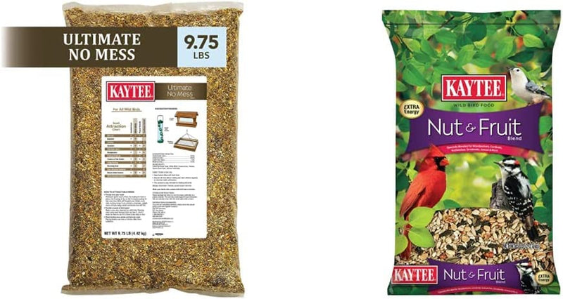 Kaytee Wild Bird Ultimate No Mess Wild Bird Food Seed for Cardinals, Finches, Chickadees, Nuthatches, Woodpeckers, Grosbeaks, Juncos and Other Colorful Songbirds, 9.75 Pound Animals & Pet Supplies > Pet Supplies > Bird Supplies > Bird Food Central Garden & Pet No Mess Food + Seed Blend 