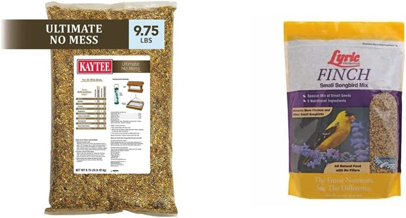 Kaytee Wild Bird Ultimate No Mess Wild Bird Food Seed for Cardinals, Finches, Chickadees, Nuthatches, Woodpeckers, Grosbeaks, Juncos and Other Colorful Songbirds, 9.75 Pound Animals & Pet Supplies > Pet Supplies > Bird Supplies > Bird Food Central Garden & Pet No Mess Food + Bird Finch Food 5 lb. 