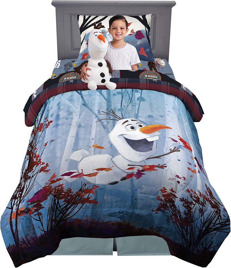 Franco Kids Bedding Comforter with Sheets and Cuddle Pillow Bedroom Set, 5 Piece Twin Size, Disney Frozen 2 Olaf Home & Garden > Linens & Bedding > Bedding Franco Disney Frozen 2 Olaf (5 Piece) Twin Size 