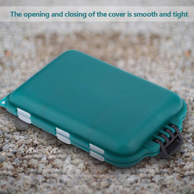 Fishing Lure Box Portable ABS + PP 10 Slots Double Layer Tackle Case Bait Holder Hooks Storage Green Sporting Goods > Outdoor Recreation > Fishing > Fishing Tackle Alomejor   