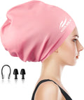 Extra Large Swimming Cap for Long Hair by Koolsoly,Large Silicone Swim Cap for Women Girls Men and Adult Special Design for Very Long Thick Curly Hair&Dreadlocks Weaves Braids Afros Sporting Goods > Outdoor Recreation > Boating & Water Sports > Swimming > Swim Caps KOOLSOLY Pink  