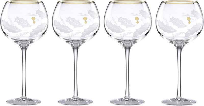 Lenox Holiday Gold Double Old Fashioned 4-Piece Glass Set Clear, 2.50 LB