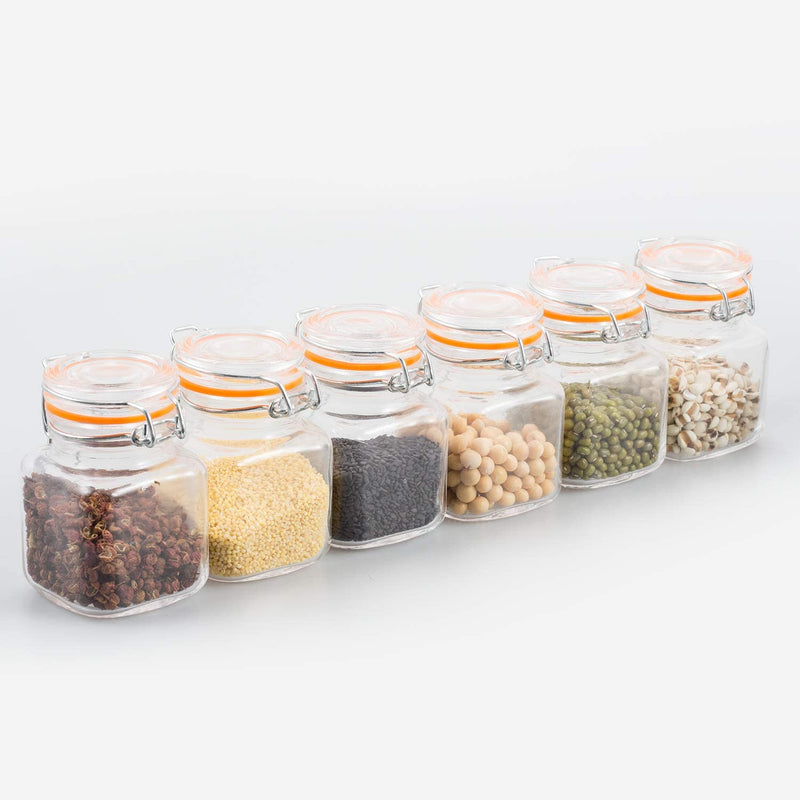 Encheng 4 Oz Glass Jars with Airtight Lids and Leak Proof Rubber Gasket,Small Mason Jars with Hinged Lids for Kitchen, Mini Spice Jars with Twine and Tags Labeling 30 Pack Home & Garden > Decor > Decorative Jars Encheng   