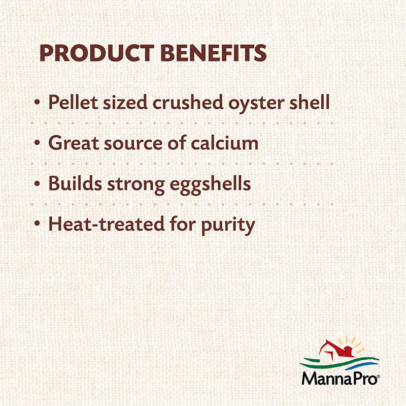 Manna Pro Crushed Oyster Shell | Egg-Laying Chickens | 5 LB Animals & Pet Supplies > Pet Supplies > Bird Supplies > Bird Food TV Non-Branded Items (Pets)   