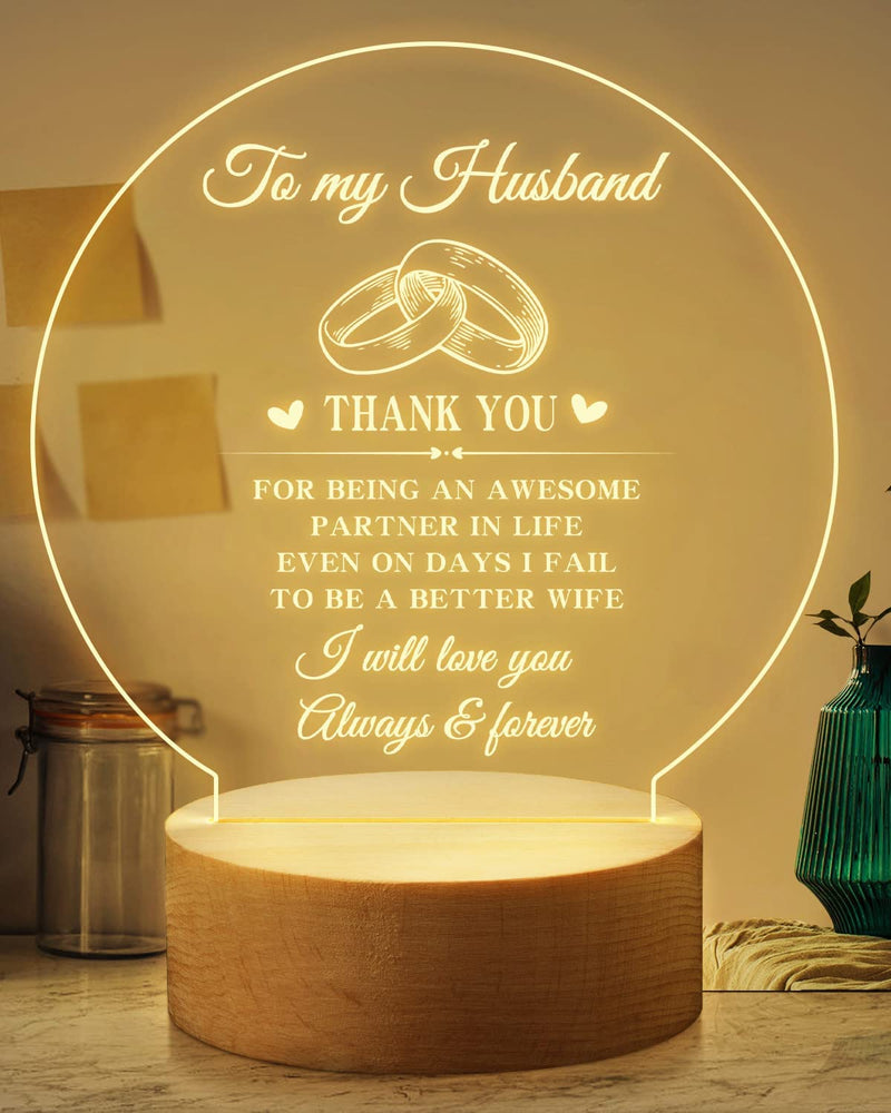 Welsky Dad Gifts from Daughter Son to Dad Birthday Gifts Ideas, Christmas Gifts for Dad Personalized Night Light Gifts with Grateful Sayings Retirement Thanksgiving Gifts for Dad from Daughter Son Home & Garden > Lighting > Night Lights & Ambient Lighting Welsky Gifts for Husband  