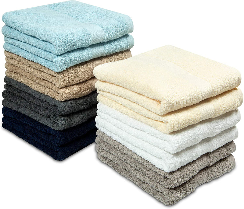 COTTON CRAFT Simplicity Washcloth Set -28 Pack 12X12- 100% Cotton Face Body Baby Washcloths - Quick Dry Lightweight Absorbent Soft Everyday Luxury Hotel Spa Gym Pool Camp Travel Dorm Easy Care - Navy Home & Garden > Linens & Bedding > Towels COTTON CRAFT Multicolor 14 Pack Hand Towel 