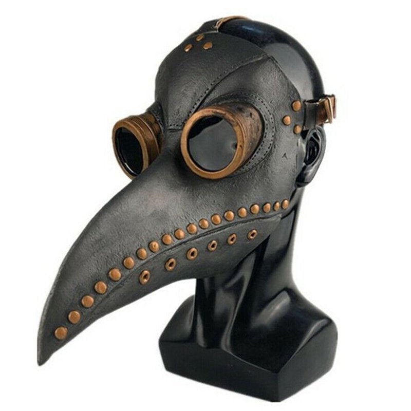 Gonex Plague Doctor Long Nose Faux Leather Venetian Mask for Home Party Costume, One Size