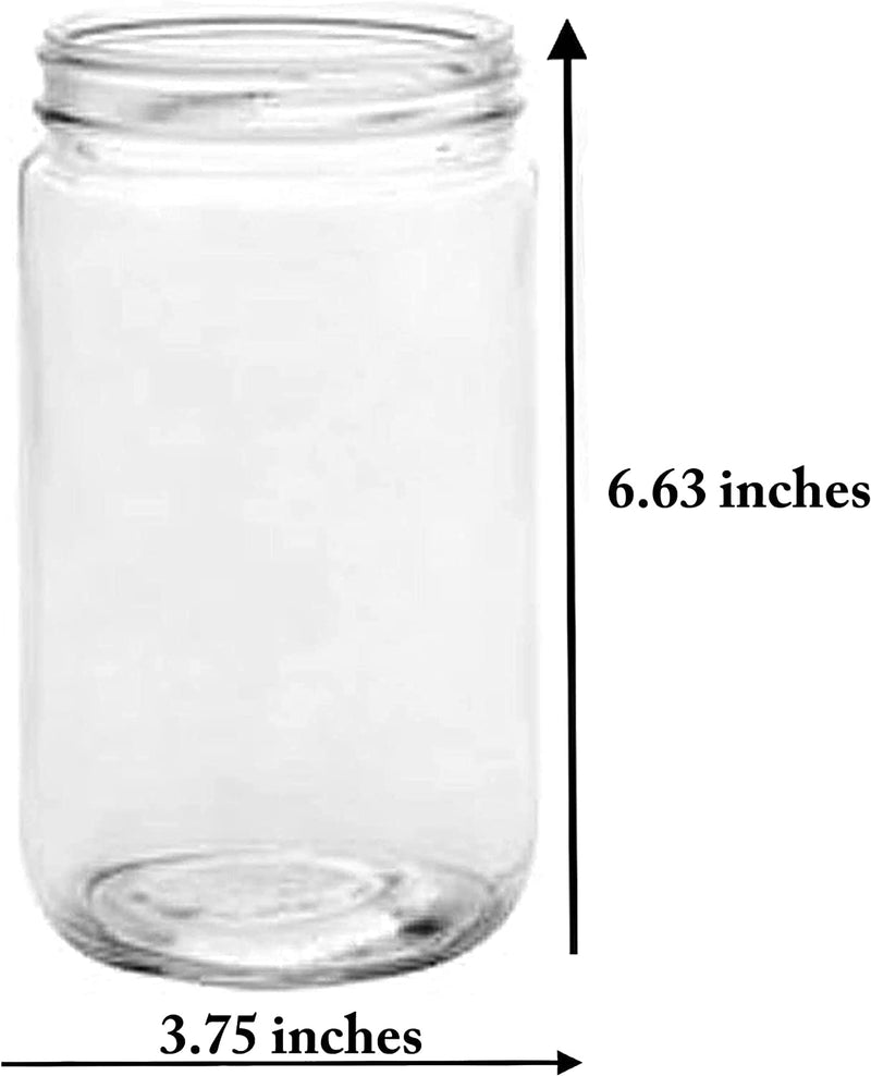 Jarming Collections Extra Wide Mouth Jars 32 Oz with Lids - Glass Storage Jar 32 Oz - with 2 (BPA Free) Plastic Storage Lids - Made in the USA Home & Garden > Decor > Decorative Jars JARMING COLLECTIONS   