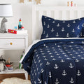 Kid'S Comforter Set - Soft, Easy-Wash Microfiber - Twin, White Anchors Home & Garden > Linens & Bedding > Bedding > Quilts & Comforters KOL DEALS White Anchors Twin 