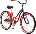 Schwinn Disney Queen Adult Classic Cruiser Bike, 26-Inch Wheels, Low Step through Steel Frame, Single Speed, Large Saddle, Coaster Brakes, Multiple Colors Sporting Goods > Outdoor Recreation > Cycling > Bicycles Pacific Cycle, Inc. Red One Size 