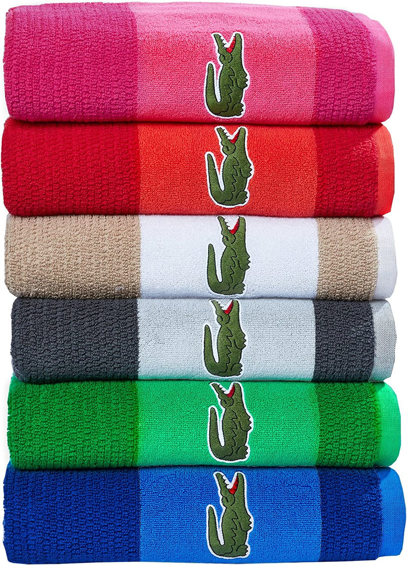 Lacoste Match Bath Towel, 100% Cotton, 600 GSM, 30"X52", Magenta Home & Garden > Linens & Bedding > Towels Lacoste   