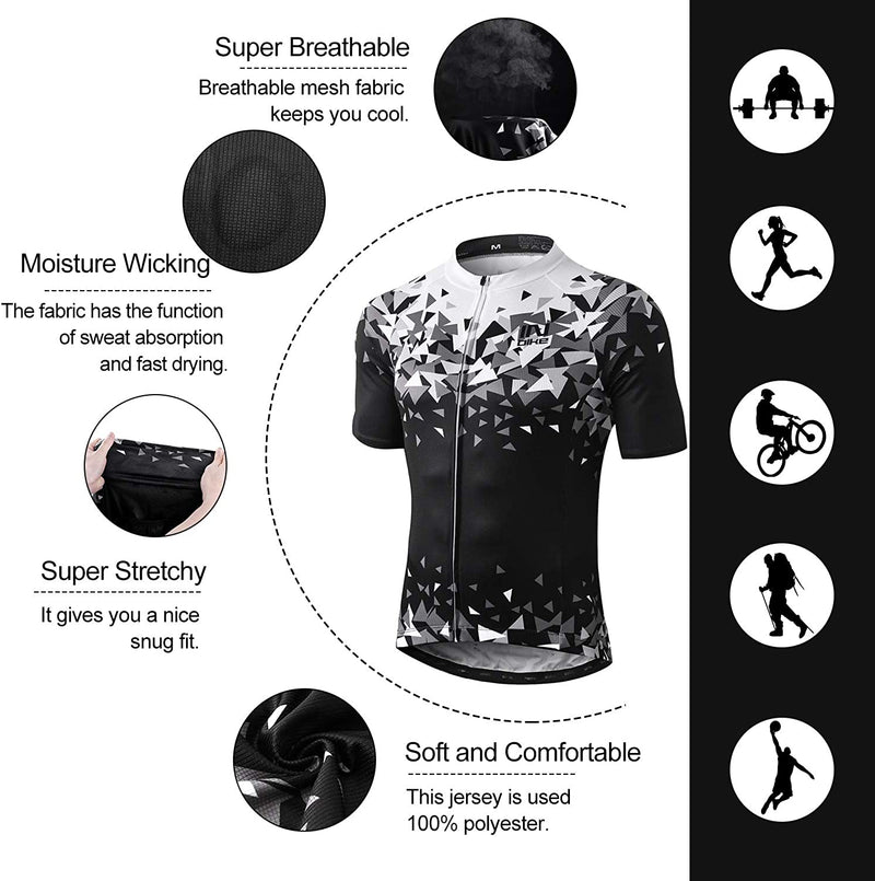 INBIKE Men Cycling Jersey Set Short Sleeve Breathable Bike Shirt with Padded Shorts Bib Shorts Sporting Goods > Outdoor Recreation > Cycling > Cycling Apparel & Accessories INBIKE   