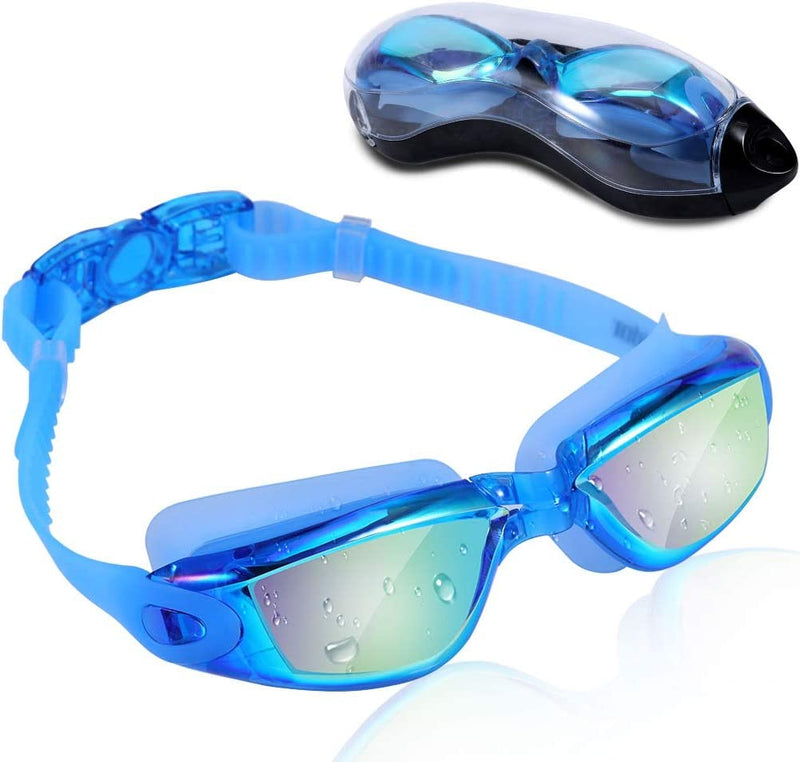 Rapidor Swim Goggles for Men Women Teens, Anti-Fog Uv-Protection Leak-Proof, RP905 Series Sporting Goods > Outdoor Recreation > Boating & Water Sports > Swimming > Swim Goggles & Masks Rapidor Blue- Tinted & Mirrored Lenses  