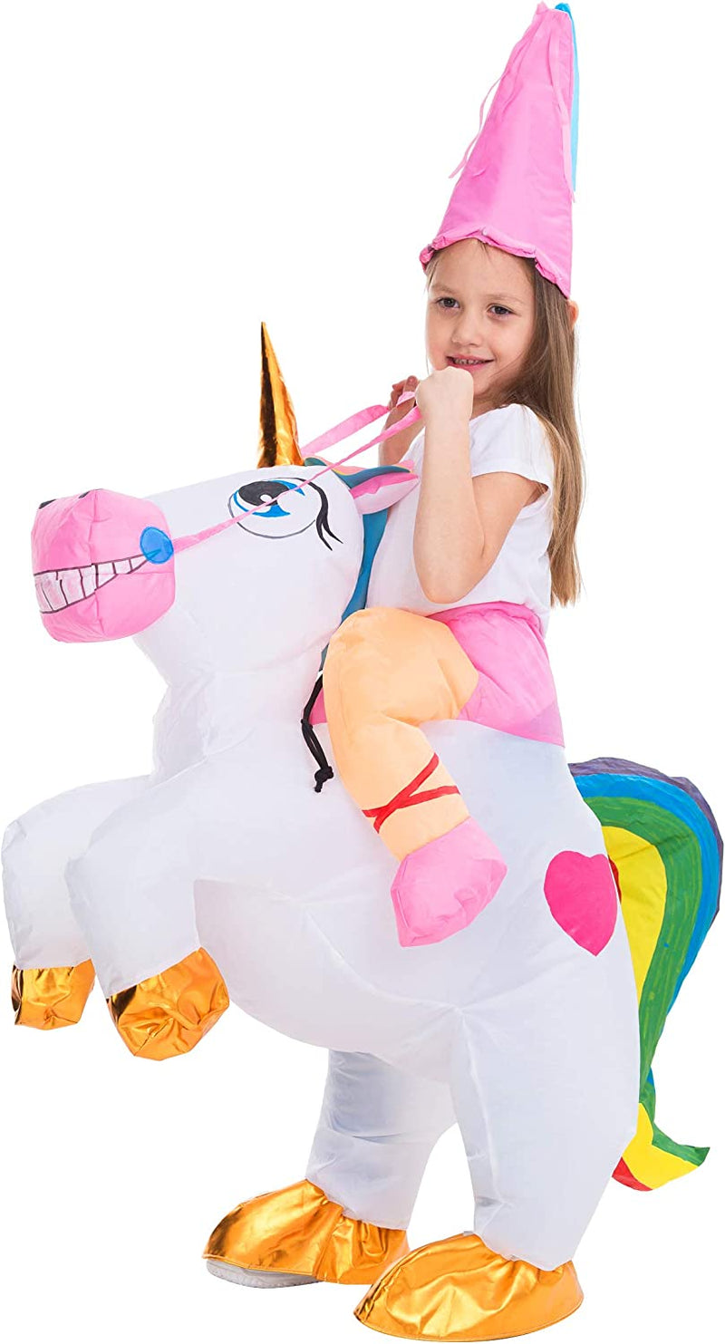Spooktacular Creations Inflatable Costume Riding a Unicorn Air Blow-Up Deluxe Halloween Costume