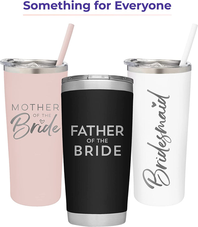 Sassycups Mother of the Groom Tumbler | Engraved Stainless Steel Insulated Wine Tumbler with Lid and Straw | Wedding Party Tumblers | for Grooms Mom | Engagement Announcement (12 Ounce, White) Home & Garden > Kitchen & Dining > Tableware > Drinkware SassyCups   