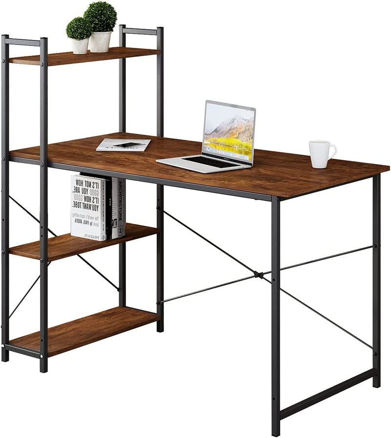 DECOHOLIC Computer Desk with Storage Shelves Modern Simple Style PC Desk for Home Office (55 Inch) Home & Garden > Household Supplies > Storage & Organization Decoholic 47 inch  