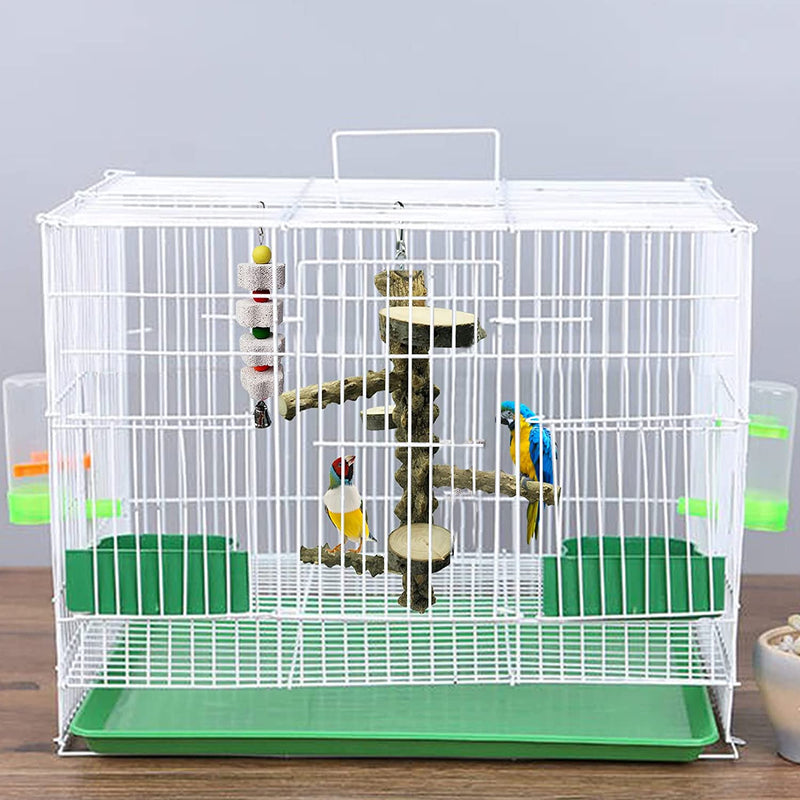 Tfwadmx Bird Perch Natural Wood Stand Branch Hanging Swing Stick Parakeet Climbing Paw Grinding Platform Chewing Toys for Cockatiels, Love Birds and Finches Birdcage Accessories