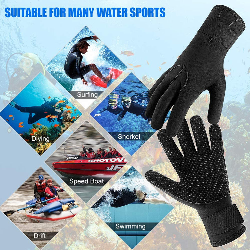 Mengk 3MM Neoprene Wetsuit Gloves Warm Scuba Diving Gloves Winter Surfing Gloves Thermal anti Slip Gloves for Spearfishing Swimming Rafting Kayaking Paddling