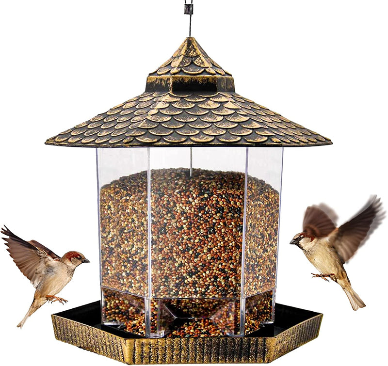 Twinkle Star Wild Bird Feeder Hanging for Garden Yard outside Decoration, Hexagon Shaped with Roof Animals & Pet Supplies > Pet Supplies > Bird Supplies > Bird Cage Accessories > Bird Cage Food & Water Dishes Twinkle Star   