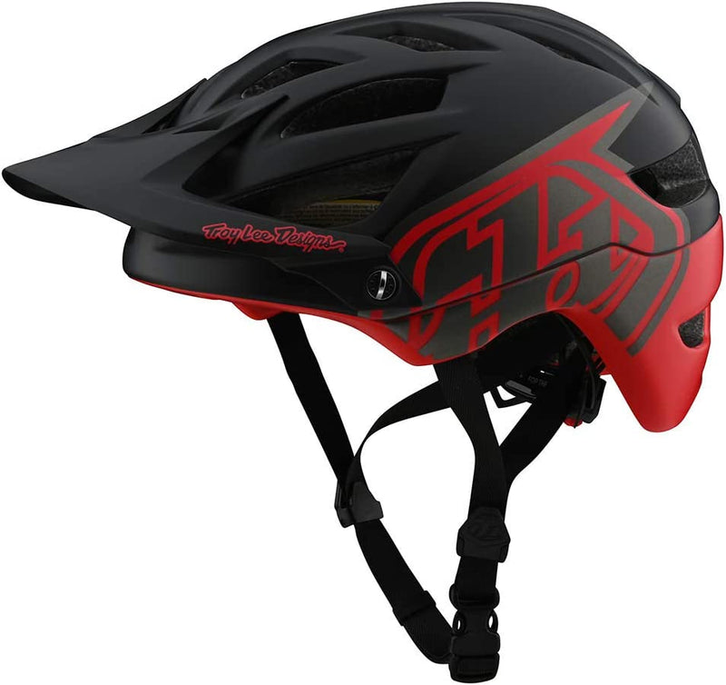 Troy Lee Designs Adult | All Mountain | Mountain Bike | A1 Classic Helmet with MIPS Sporting Goods > Outdoor Recreation > Cycling > Cycling Apparel & Accessories > Bicycle Helmets Troy Lee Designs Black/Red X-Large/XX-Large 