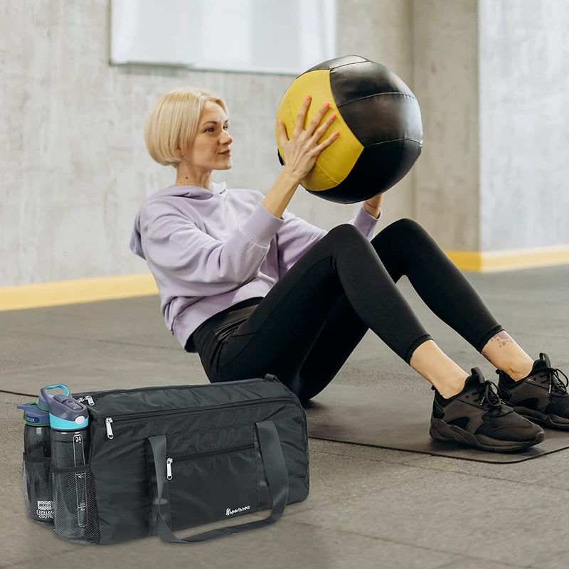 Sports Gym Bag with Shoes Compartment & Wet Pocket Lightweight Yoga Bag for Men and Women, Black Sporting Goods > Outdoor Recreation > Winter Sports & Activities sportsnew   