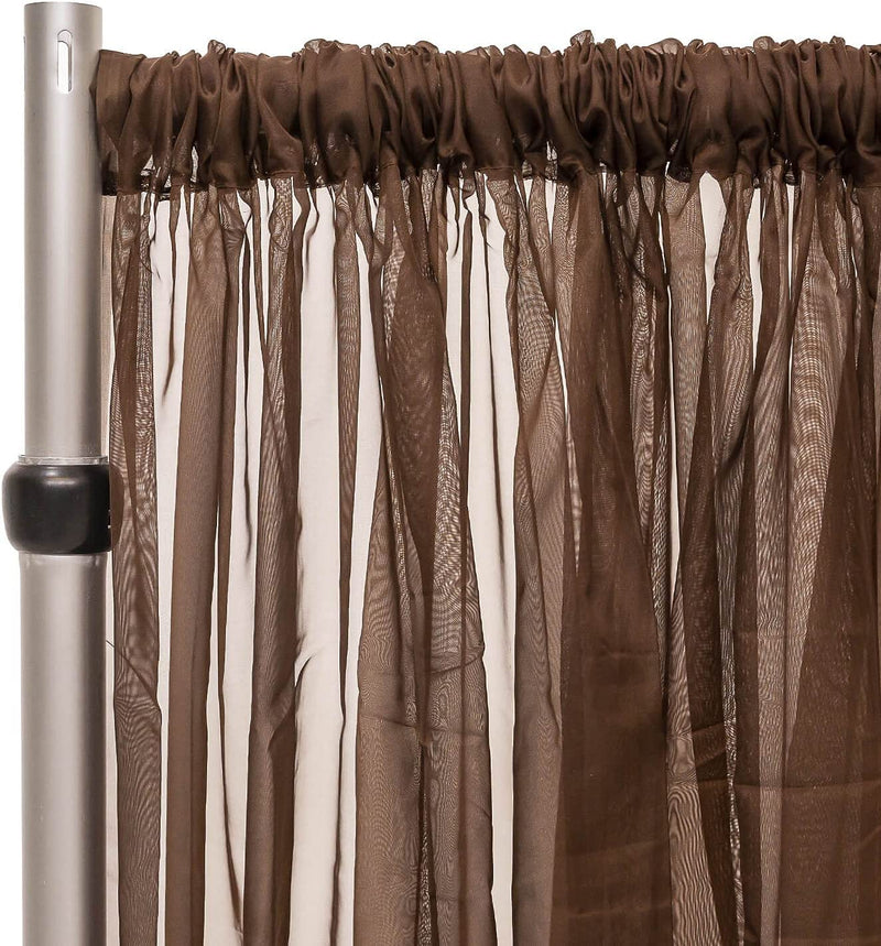 Event Decor Direct Long Sheer Voile Curtains for Windows with 4" Rod Pockets Party Celebrations Weddings Soft Versatile & Washable, 10Ft Wide X 10Ft Long, White Home & Garden > Decor > Window Treatments > Curtains & Drapes Event Decor Direct Chocolate Brown 18FT 