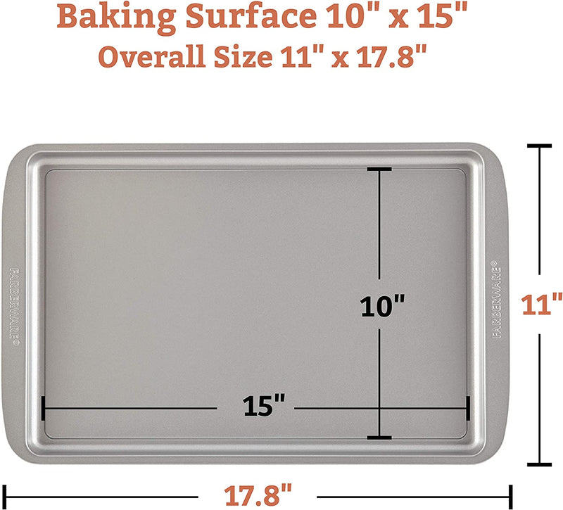 Farberware Nonstick Bakeware Set, Nonstick Cookie Sheets / Baking Sheets - 2 Piece, Gray