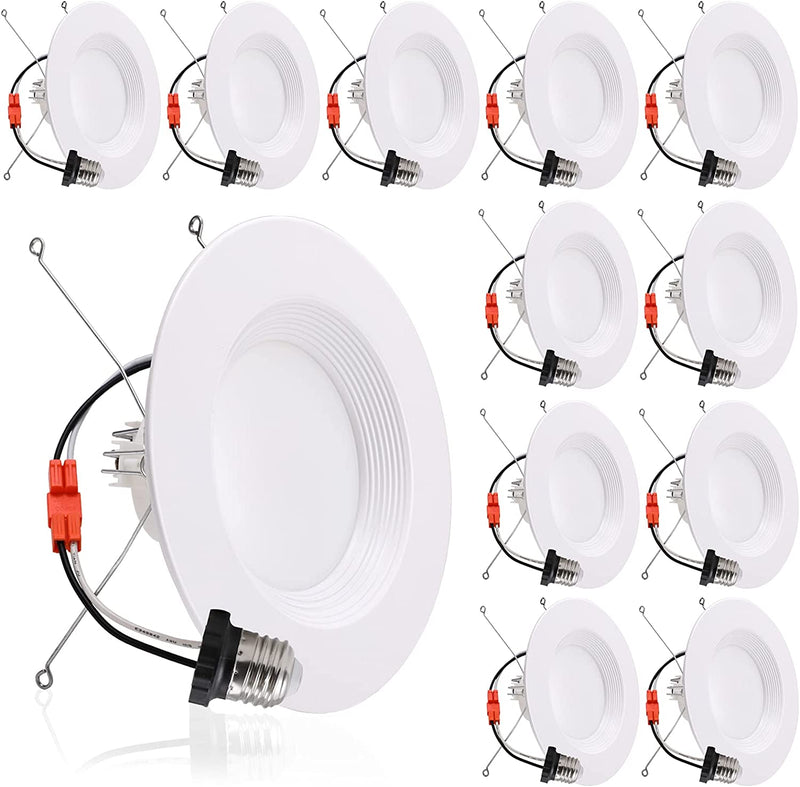 Energetic 5/6 Inch LED Recessed Lighting, 1000LM, 3000K Warm White Downlight, 12W=150W, Dimmable LED Can Light, Damp Rated, Simple Retrofit Installation, Energy Star & ETL Listed, 12 Pack Home & Garden > Lighting > Flood & Spot Lights YANKON Warm White 3000K  