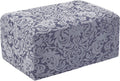 Subrtex Ottoman Slipcover Jacquard Damask Oversize Stretch Storage Protector Rectangle Footstool Sofa Slip Cover for Foot Rest Stool Furniture in Living Room (XL, Grayish Blue)